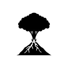 Volcano mountain icon vector illustration