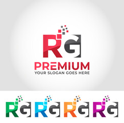 RG Alphabet Modern Logo Design Concept