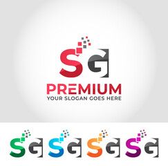 SG Alphabet Modern Logo Design Concept