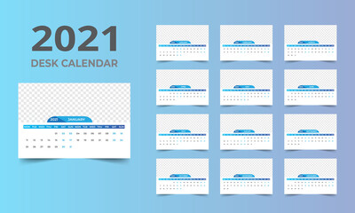 2021 desk calendar design template