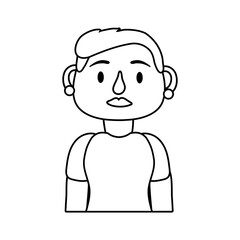 old woman person character line style icon