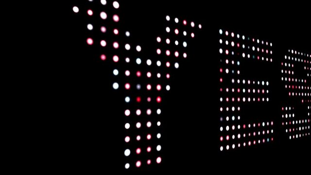 Yes colorful led text over black
