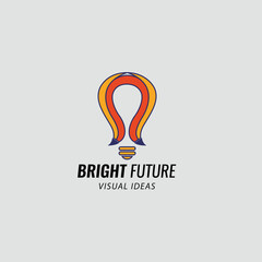 Bright future logo design template. Bright idea icon. Vector illustration