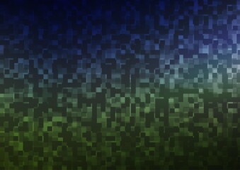 Dark Blue, Green vector backdrop with rectangles, squares.