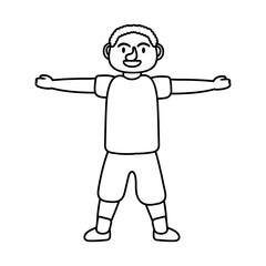 old man practicing exercise line style icon