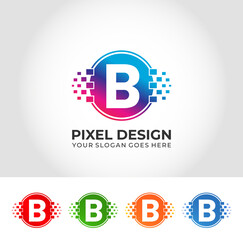 B Pixel Logo Design Concept
