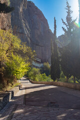 Hiking in Vouraikos Canyon on the train lines