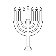 chandelier with candles line style icon