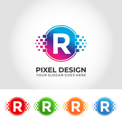 R Pixel Logo Design Concept