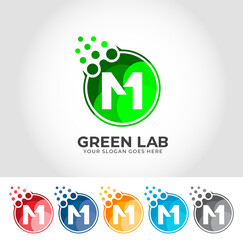 M Alphabet Lab Creative Logo Design Concept