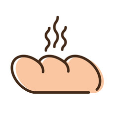 bread pastry bakery line and fill style icon