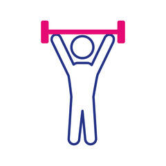 avatar lifting weight line and fill style icon