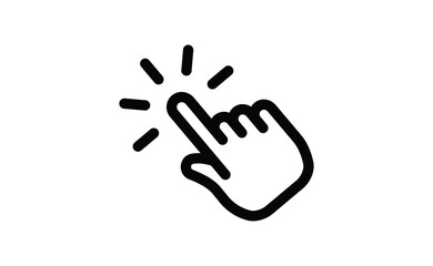 Hand click icon. Vector mouse pointer symbol.