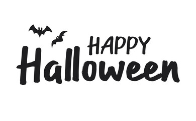 Happy Halloween text banner, vector illustration.