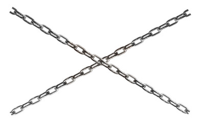 chain as a symbol of prohibition on white isolated background