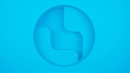 3d render with circle and elements in the wall