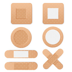 Medical adhesive tape plasters vector set