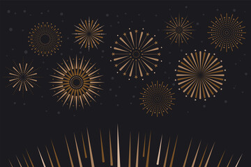 Vector illustration of celebration with fireworks background