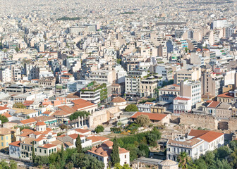 Fototapeta na wymiar View of Athens ancient and modern areas