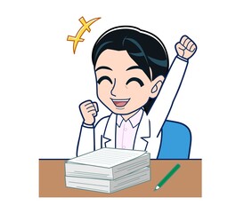 Young female doctor in a white lab coat