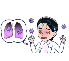 Young female doctor in a white lab coat