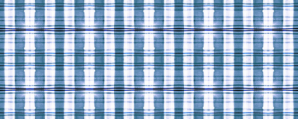 Blue Picnic Plaid. Watercolour Stripe Design. 