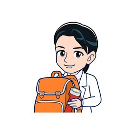 Young female doctor in a white lab coat