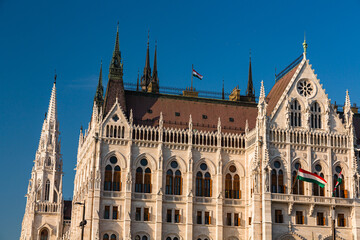 ハンガリー　ブダペストの国会議事堂のファサード