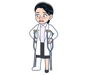 Fototapeta premium Young female doctor in a white lab coat