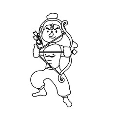rama god with arch character line style