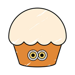 Obraz premium Isolated cupcake cartoon icon - Halloween season icon - Vector
