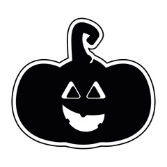 Happy halloween pumpkin icon. Halloween season- Vector
