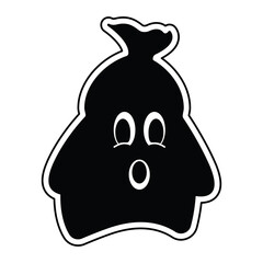 Isolated ghost cartoon. Halloween season cartoon - Vector