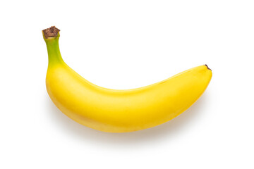 A single banana on a white background