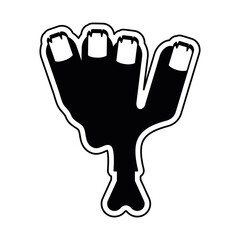 Isolated zombie hand icon. Halloween season icon - Vector