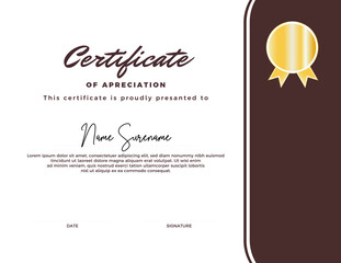 Editable certificate template, with a simple and elegant appearance 
