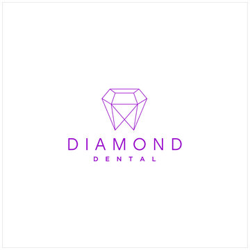 Modern Diamond Tooth Teeth Dental Logo Design Inspiration