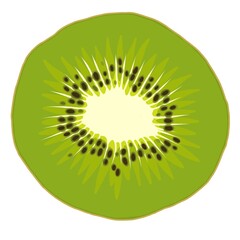 half of kiwi isolated on white background