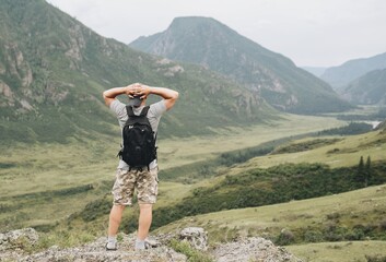 person in the mountains