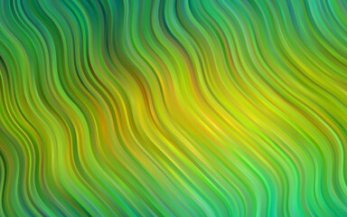 Light Green, Yellow vector pattern with bubble shapes.