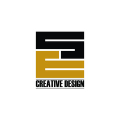 Letter SE square logo design vector