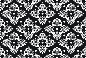 Indonesian batik motif (BLACK WHITE) with a very distinctive and exclusive. for the background. Vector EPS 10