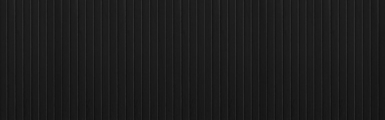 Obraz premium Panorama of Black Corrugated metal background and texture surface or galvanize steel