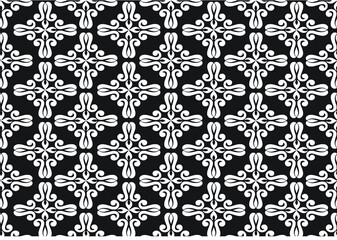 Indonesian batik motif (BLACK WHITE) with a very distinctive and exclusive. for the background. Vector EPS 10