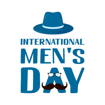 International Men s Day hand lettering isolated on white. Holiday celebrate on November 19. Vector template for typography poster, banner, flyer, sticker, t-shirt, greeting card, etc.