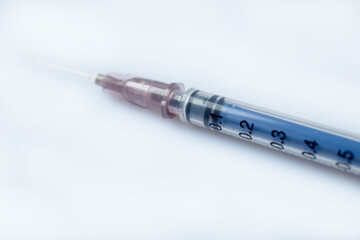 Close up syringes and needles