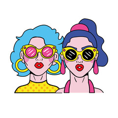 hair colors girls couple fashion pop art style