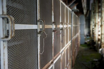 赤平炭鉱　第1立坑櫓　配電盤パネル裏側