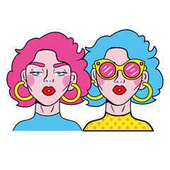 hair colors girls couple fashion pop art style