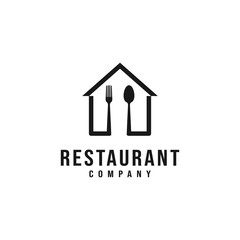 Restaurant and Home Simple Logo with Spoon and Fork combination